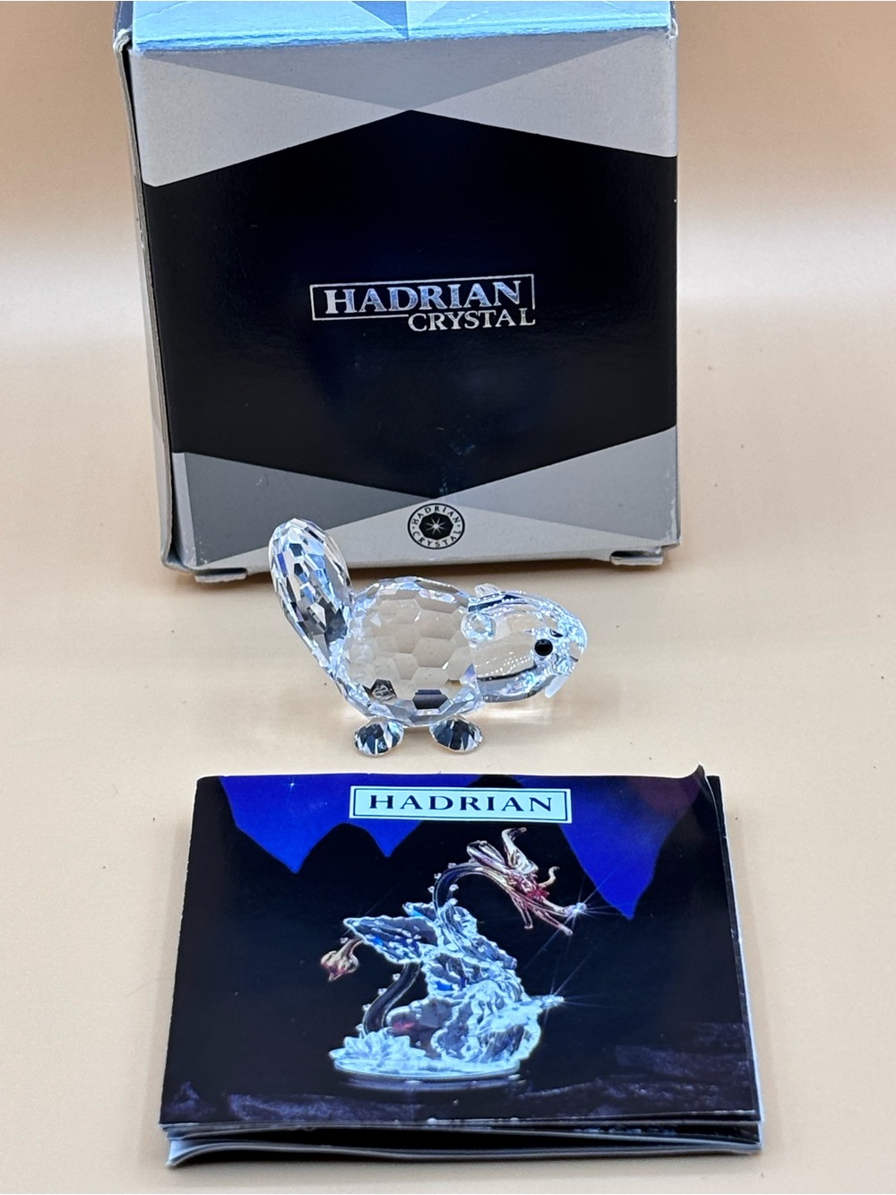 Small Hadrian Crystal Beaver with Original Box